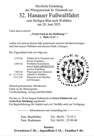 Anmeldeliste liegt in der Kirche aus